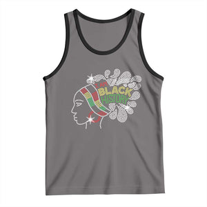I Am Black History Tank Top Black Girl Sparkling Bling TS02 Deep Heather Black Print Your Wear