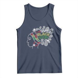I Am Black History Tank Top Black Girl Sparkling Bling TS02 Navy Print Your Wear