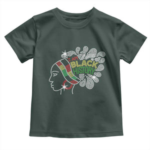 I Am Black History Toddler T Shirt Black Girl Sparkling Bling TS02 Dark Forest Green Print Your Wear
