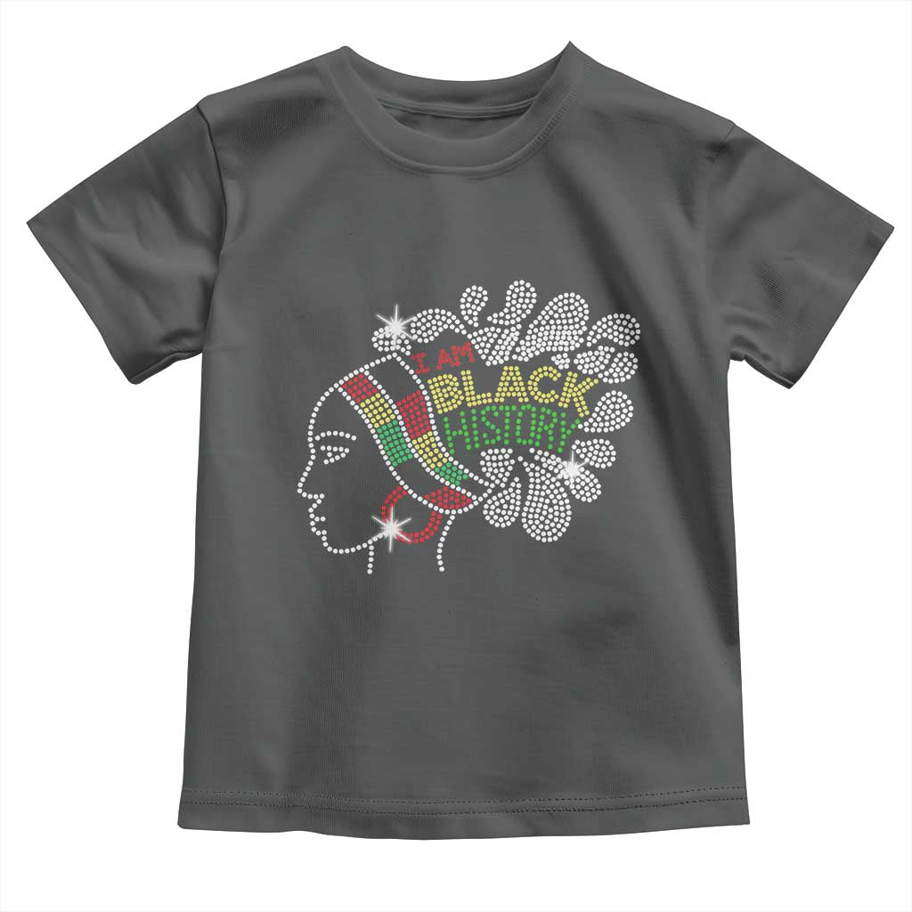 I Am Black History Toddler T Shirt Black Girl Sparkling Bling TS02 Dark Heather Print Your Wear