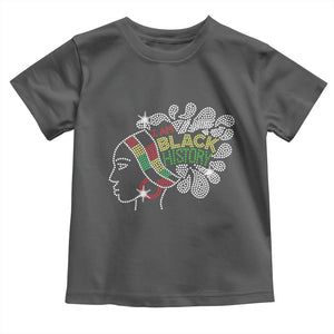 I Am Black History Toddler T Shirt Black Girl Sparkling Bling TS02 Dark Heather Print Your Wear