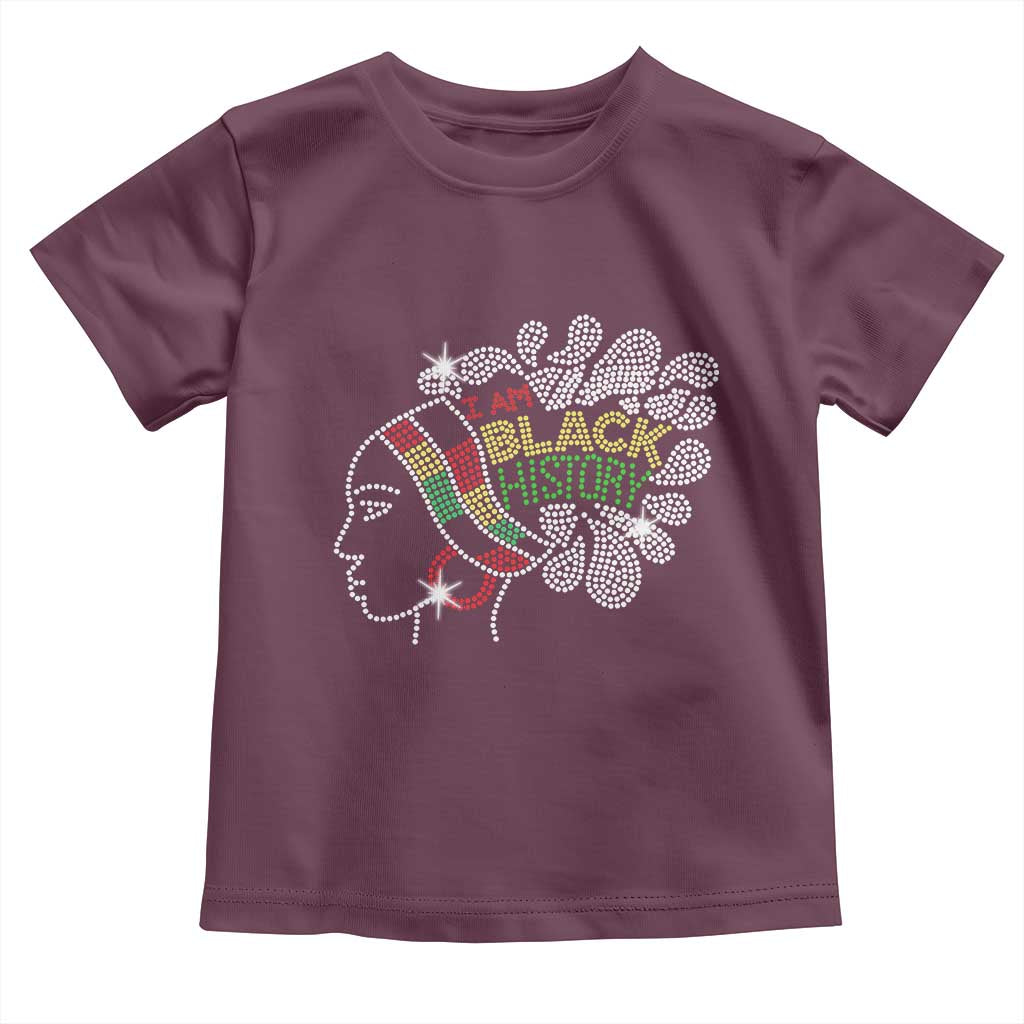 I Am Black History Toddler T Shirt Black Girl Sparkling Bling TS02 Maroon Print Your Wear