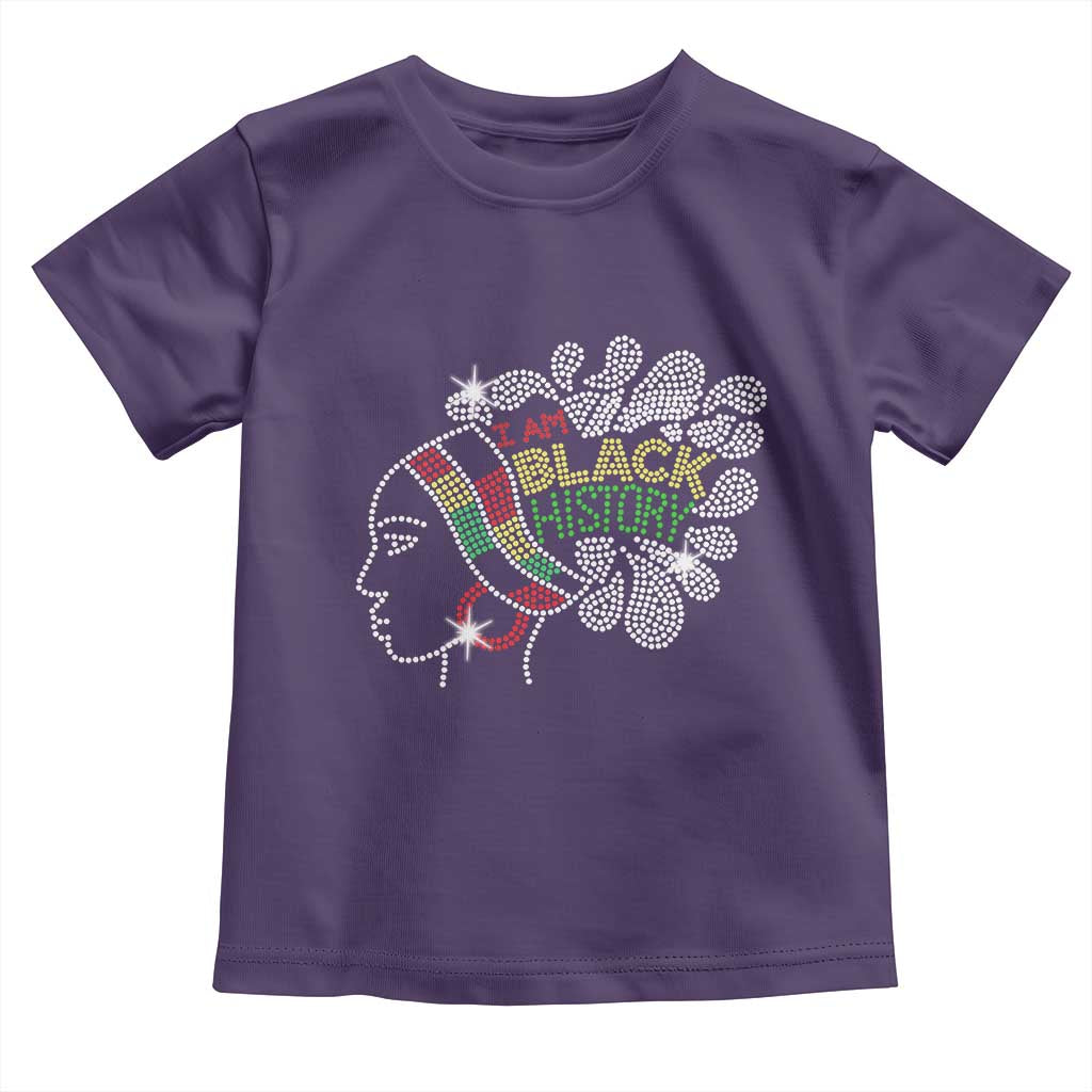 I Am Black History Toddler T Shirt Black Girl Sparkling Bling TS02 Purple Print Your Wear