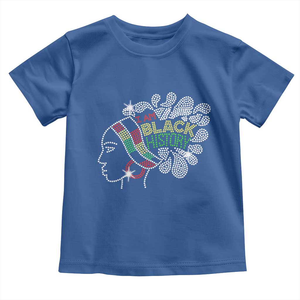 I Am Black History Toddler T Shirt Black Girl Sparkling Bling TS02 Royal Blue Print Your Wear