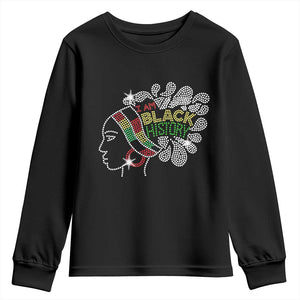 I Am Black History Youth Sweatshirt Black Girl Sparkling Bling TS02 Black Print Your Wear