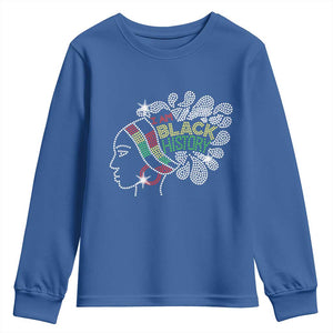 I Am Black History Youth Sweatshirt Black Girl Sparkling Bling TS02 Royal Blue Print Your Wear