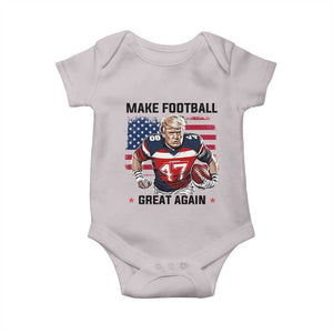 Make American Football Great Again Baby Onesie Funny Trump US Flag Vintage TS02 Ice Gray Print Your Wear