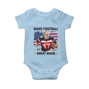 Make American Football Great Again Baby Onesie Funny Trump US Flag Vintage TS02 Light Blue Print Your Wear