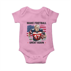 Make American Football Great Again Baby Onesie Funny Trump US Flag Vintage TS02 Light Pink Print Your Wear