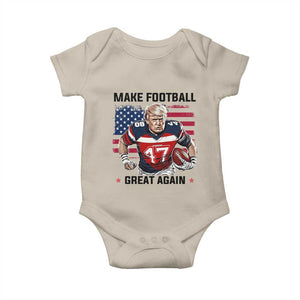 Make American Football Great Again Baby Onesie Funny Trump US Flag Vintage TS02 Sand Print Your Wear