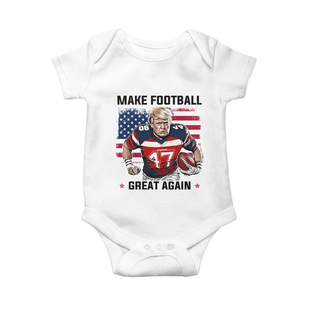 Make American Football Great Again Baby Onesie Funny Trump US Flag Vintage TS02 White Print Your Wear