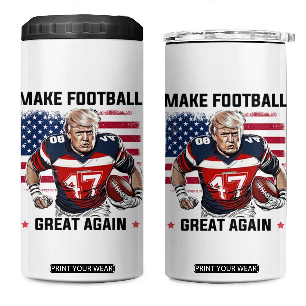 Make American Football Great Again 4 in 1 Can Cooler Tumbler Funny Trump US Flag Vintage TS02 One Size: 16 oz White Print Your Wear