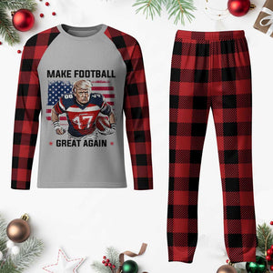 Make American Football Great Again Plaid Pajama Set Funny Trump US Flag Vintage TS02 Buffalo Plaid Print Your Wear