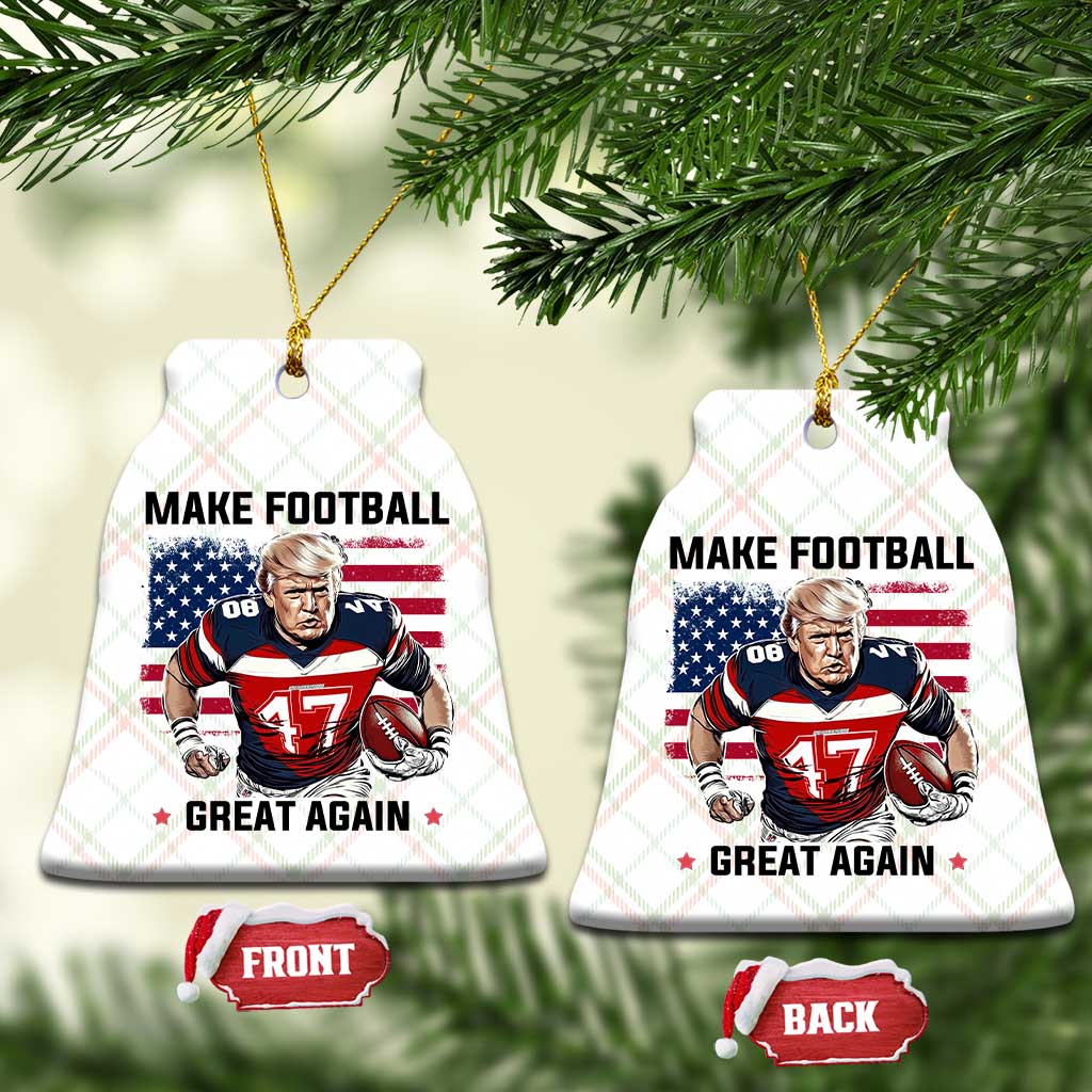 Make American Football Great Again Ceramic Ornament Funny Trump US Flag Vintage TS02 Print Your Wear