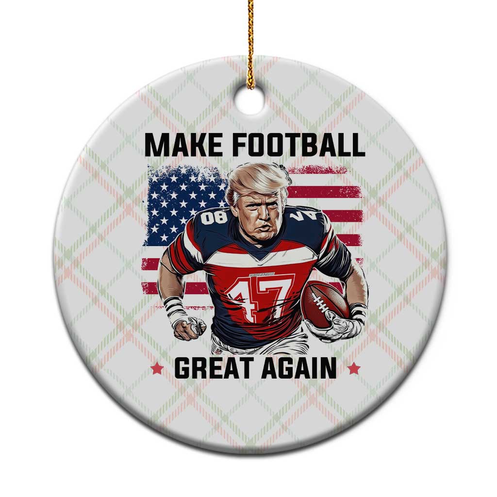 Make American Football Great Again Ceramic Ornament Funny Trump US Flag Vintage TS02 1pc Christmas Plaid Print Your Wear
