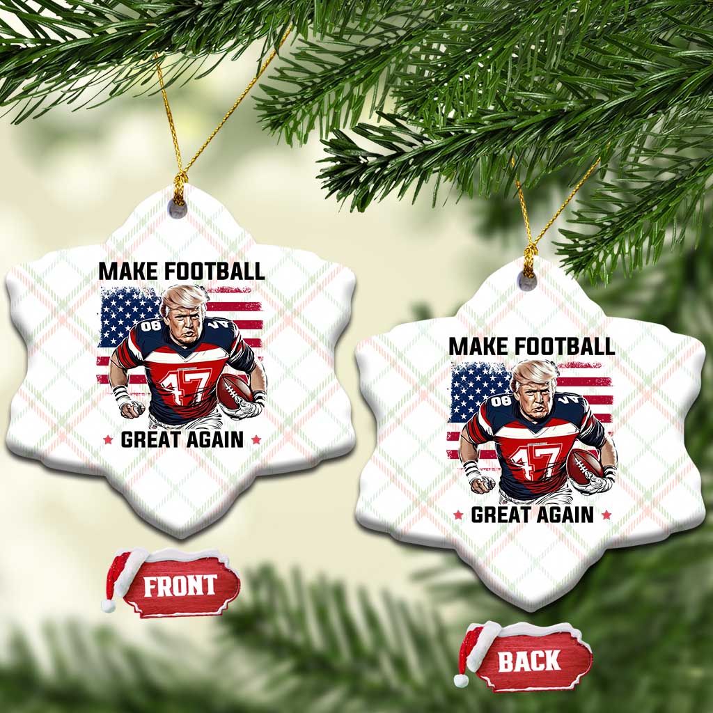 Make American Football Great Again Ceramic Ornament Funny Trump US Flag Vintage TS02 Print Your Wear