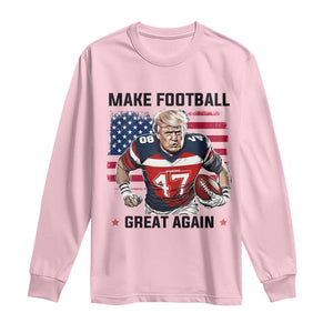 Make American Football Great Again Long Sleeve Shirt Funny Trump US Flag Vintage TS02 Light Pink Print Your Wear