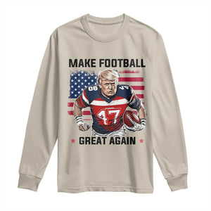 Make American Football Great Again Long Sleeve Shirt Funny Trump US Flag Vintage TS02 Sand Print Your Wear