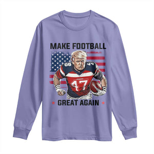 Make American Football Great Again Long Sleeve Shirt Funny Trump US Flag Vintage TS02 Violet Print Your Wear