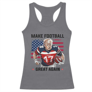 Make American Football Great Again Racerback Tank Top Funny Trump US Flag Vintage TS02 Charcoal Print Your Wear