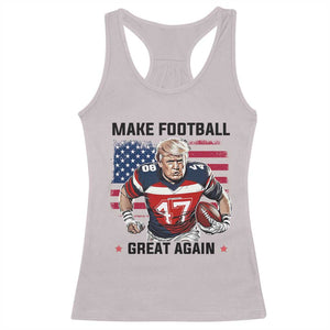 Make American Football Great Again Racerback Tank Top Funny Trump US Flag Vintage TS02 Ice Gray Print Your Wear