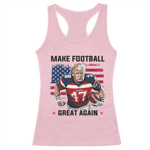 Make American Football Great Again Racerback Tank Top Funny Trump US Flag Vintage TS02 Light Pink Print Your Wear