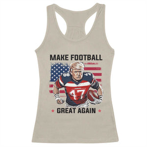 Make American Football Great Again Racerback Tank Top Funny Trump US Flag Vintage TS02 Sand Print Your Wear