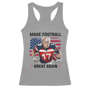 Make American Football Great Again Racerback Tank Top Funny Trump US Flag Vintage TS02 Sport Gray Print Your Wear