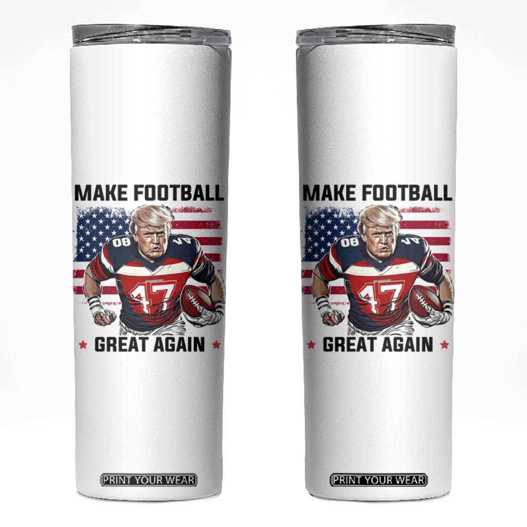 Make American Football Great Again Skinny Tumbler Funny Trump US Flag Vintage TS02 White Print Your Wear