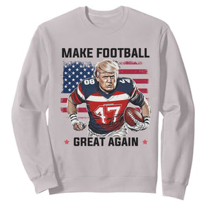 Make American Football Great Again Sweatshirt Funny Trump US Flag Vintage TS02 Ice Gray Print Your Wear