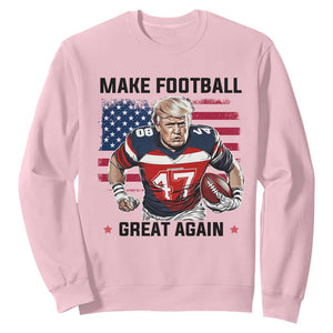 Make American Football Great Again Sweatshirt Funny Trump US Flag Vintage TS02 Light Pink Print Your Wear