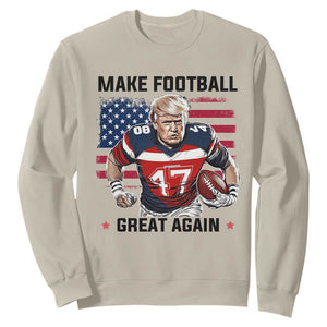 Make American Football Great Again Sweatshirt Funny Trump US Flag Vintage TS02 Sand Print Your Wear