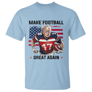 Make American Football Great Again T Shirt Funny Trump US Flag Vintage TS02 Light Blue Print Your Wear