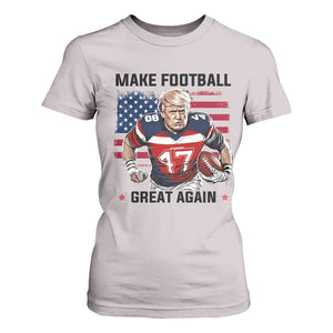 Make American Football Great Again T Shirt For Women Funny Trump US Flag Vintage TS02 Ice Gray Print Your Wear