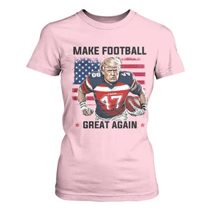 Make American Football Great Again T Shirt For Women Funny Trump US Flag Vintage TS02 Light Pink Print Your Wear