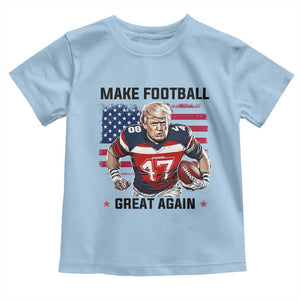 Make American Football Great Again Toddler T Shirt Funny Trump US Flag Vintage TS02 Light Blue Print Your Wear