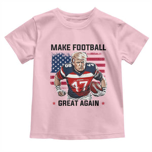 Make American Football Great Again Toddler T Shirt Funny Trump US Flag Vintage TS02 Light Pink Print Your Wear