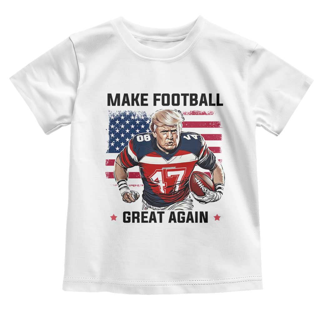 Make American Football Great Again Toddler T Shirt Funny Trump US Flag Vintage TS02 White Print Your Wear