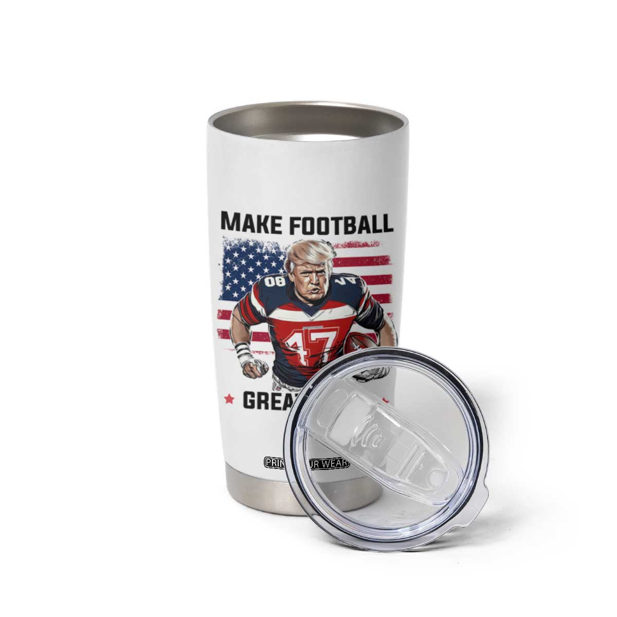Make American Football Great Again Tumbler Cup Funny Trump US Flag Vintage TS02 Print Your Wear
