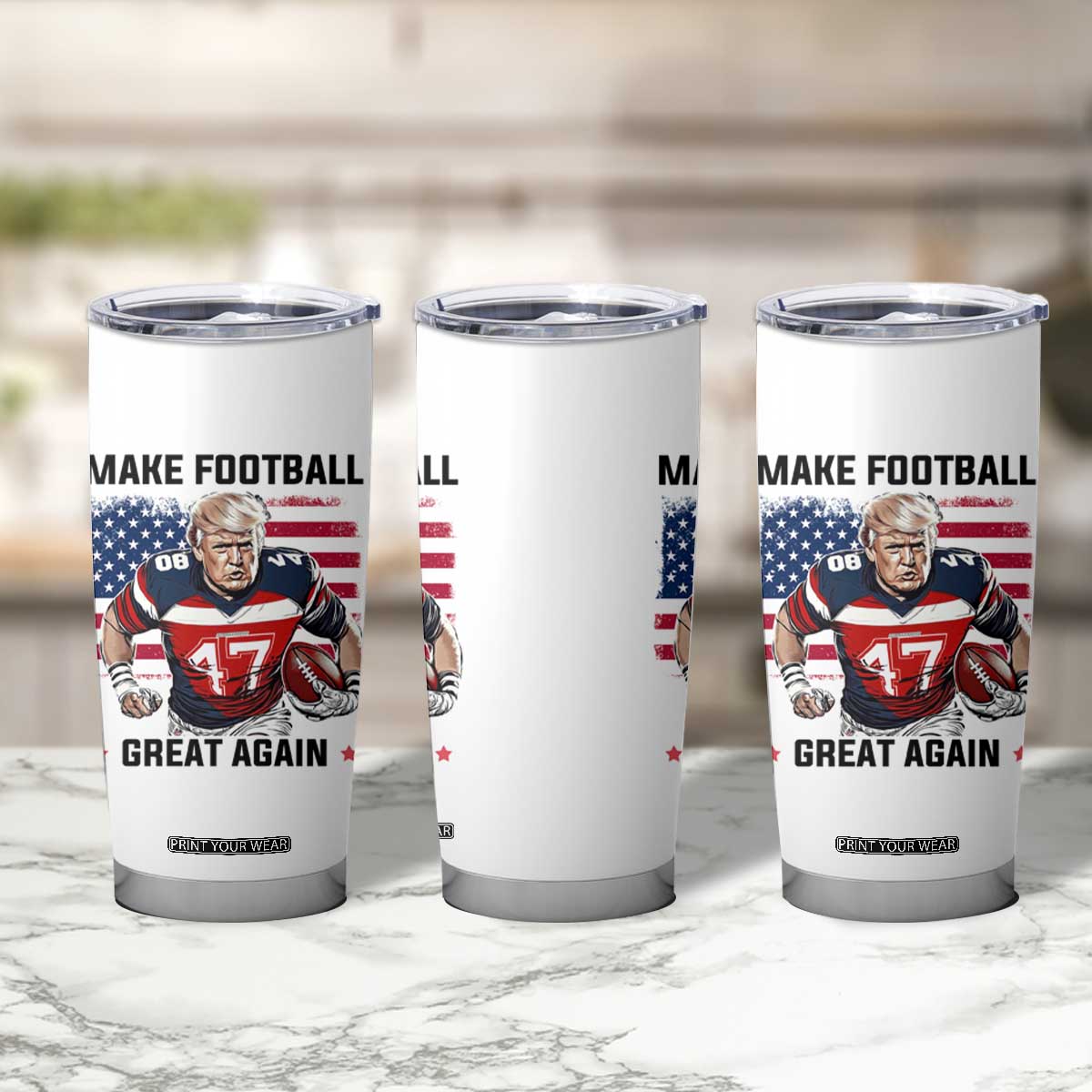 Make American Football Great Again Tumbler Cup Funny Trump US Flag Vintage TS02 Print Your Wear