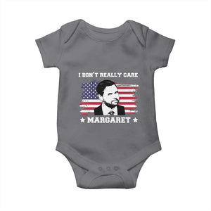 Funny JD Vance Baby Onesie I Don't Really Care Margaret American Flag TS02 Charcoal Print Your Wear