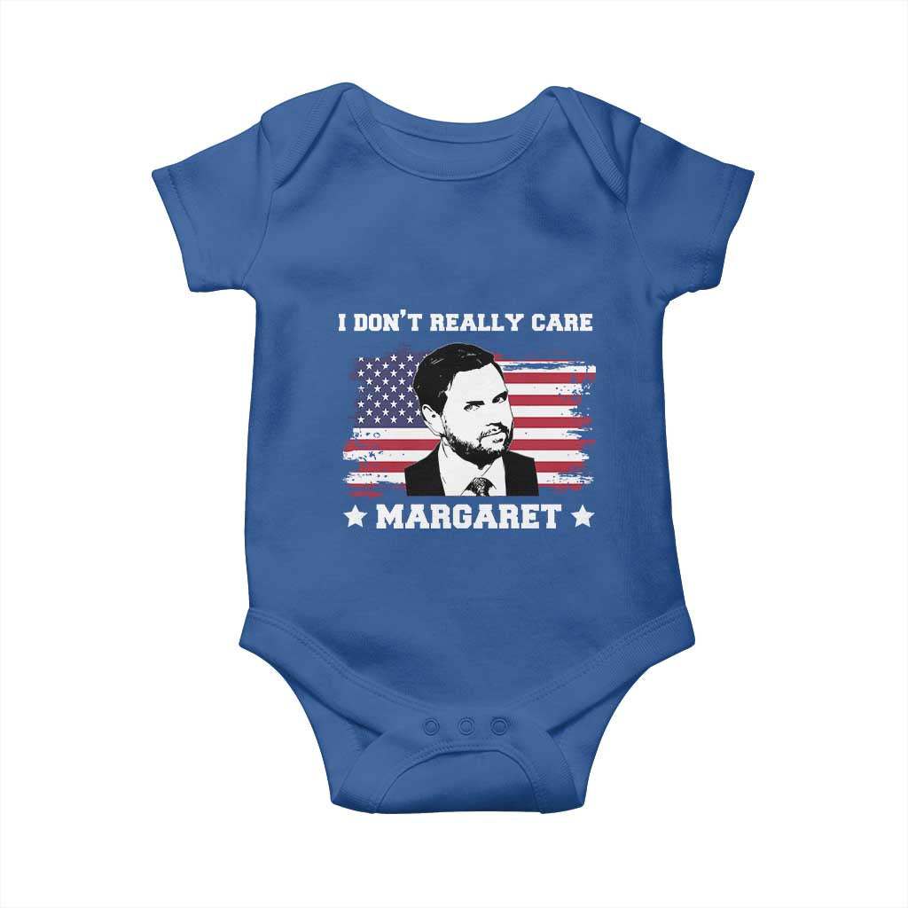 Funny JD Vance Baby Onesie I Don't Really Care Margaret American Flag TS02 Royal Blue Print Your Wear