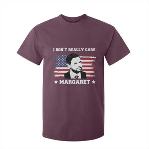 Funny JD Vance T Shirt For Kid I Don't Really Care Margaret American Flag TS02 Maroon Print Your Wear