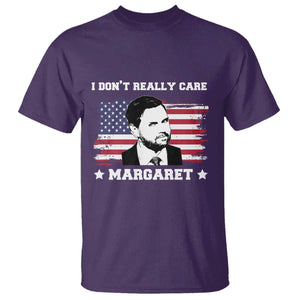 Funny JD Vance T Shirt I Don't Really Care Margaret American Flag TS02 Purple Print Your Wear