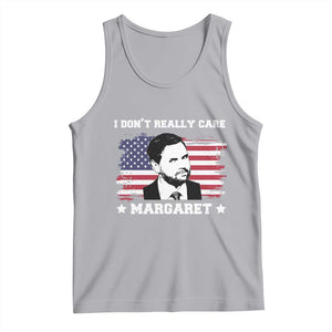 Funny JD Vance Tank Top I Don't Really Care Margaret American Flag TS02 Athletic Heather Print Your Wear