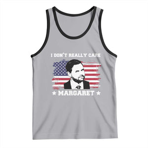 Funny JD Vance Tank Top I Don't Really Care Margaret American Flag TS02 Athletic Heather Black Print Your Wear