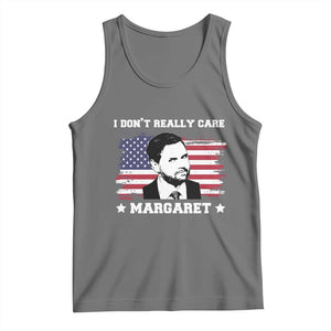 Funny JD Vance Tank Top I Don't Really Care Margaret American Flag TS02 Black Heather Print Your Wear