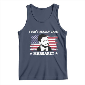 Funny JD Vance Tank Top I Don't Really Care Margaret American Flag TS02 Navy Print Your Wear
