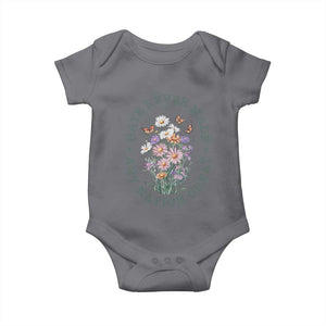 Hate Never Made Any Nation Great Baby Onesie Botanical Floral Butterflies Retro TS02 Charcoal Print Your Wear