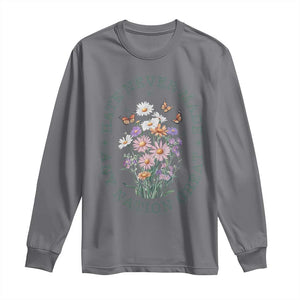 Hate Never Made Any Nation Great Long Sleeve Shirt Botanical Floral Butterflies Retro TS02 Charcoal Print Your Wear